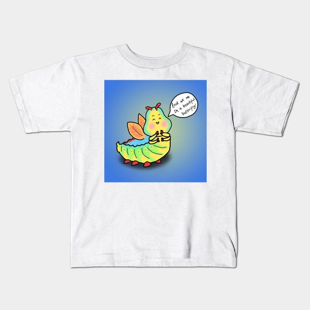 Beautiful Butterfly Kids T-Shirt by Lois Doodles